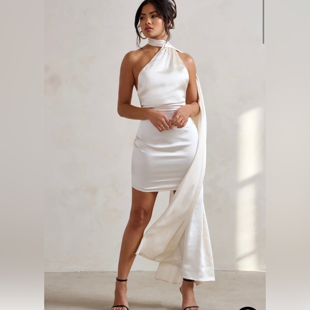 Backless white dress. All tags still on. Bridal Shower, reception, bachelorette!